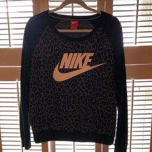 Nike leopard crew neck sweatshirt